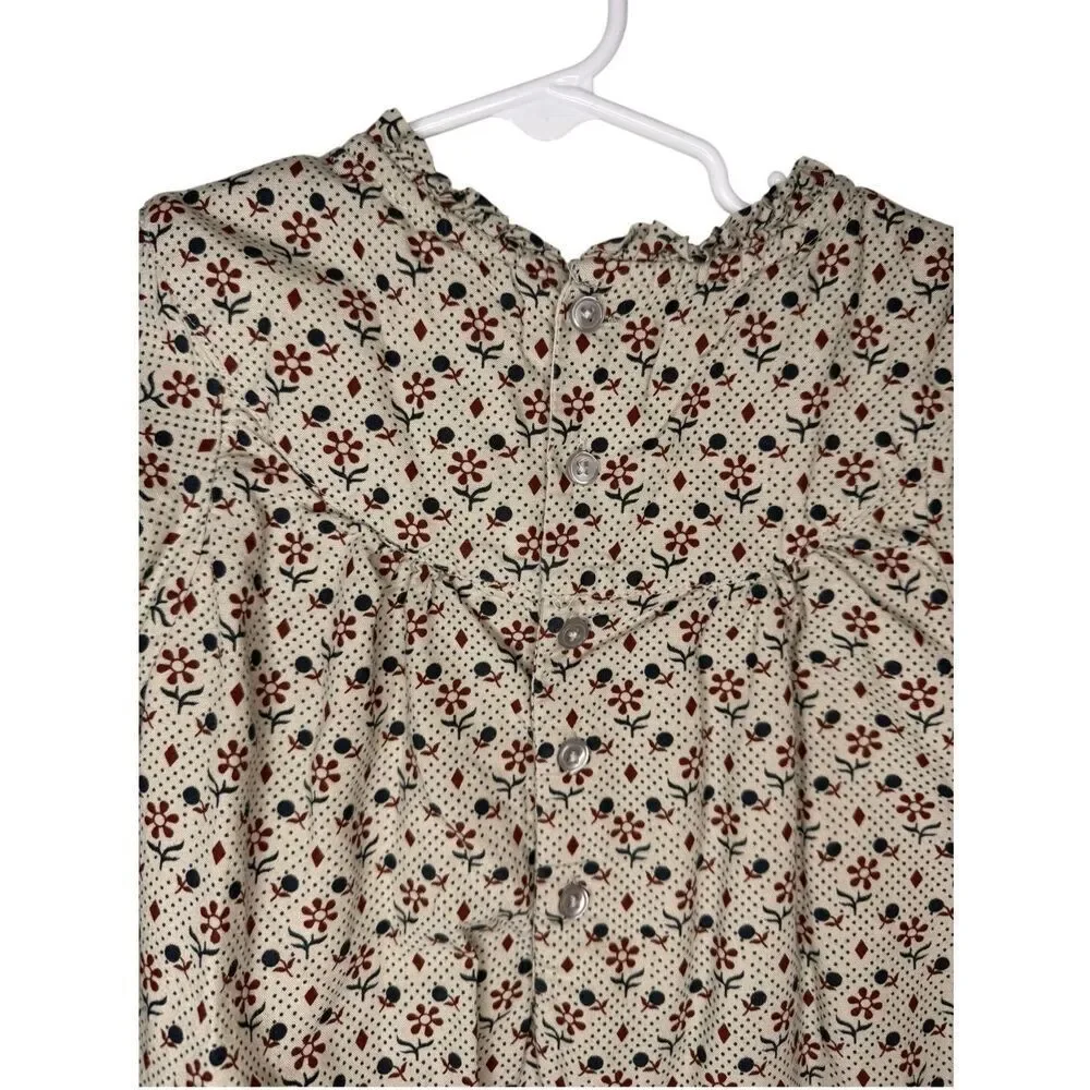 Gocco Girls Floral Tan Casual Dress Size 4-5‎ Years